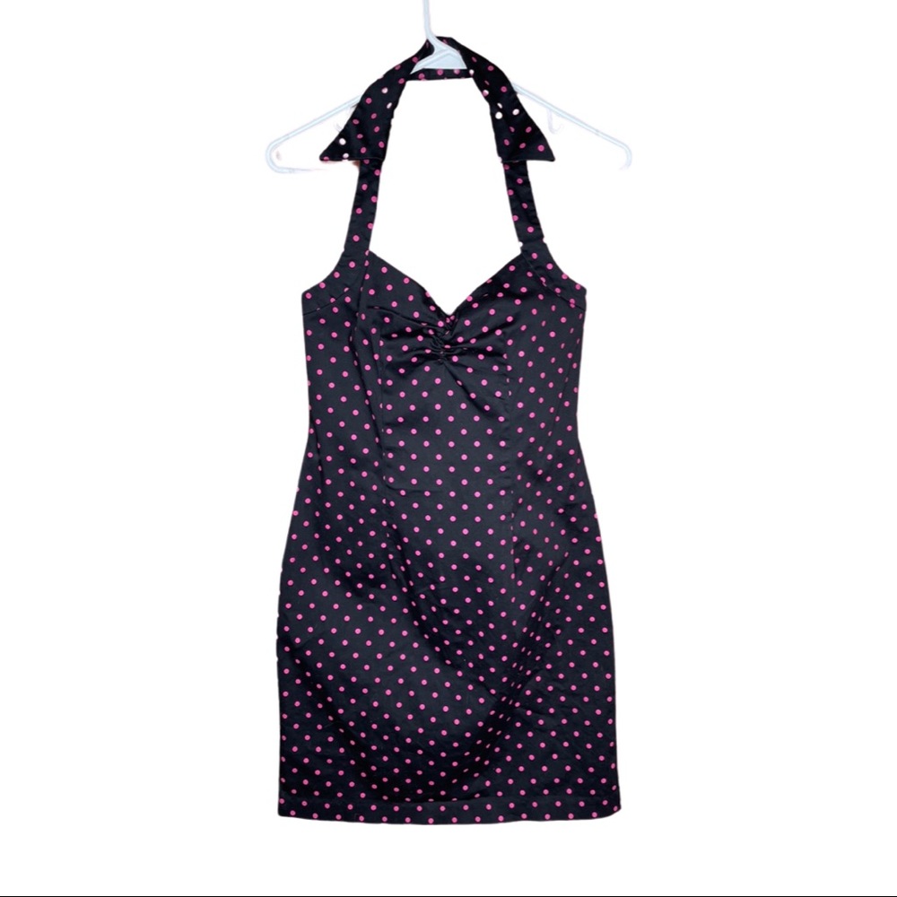 Retro pinup polkadot halter dress